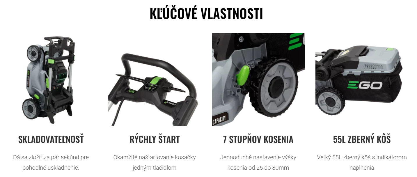 Akumulatorová kosačka EGO POWER+ LM1701E